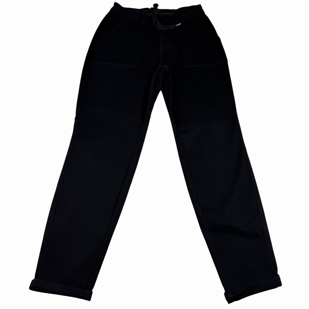 Judy Blue Jogger Pants Black High Rise Drawstring Utility Size 7/28 Stretch - Picture 2 of 8